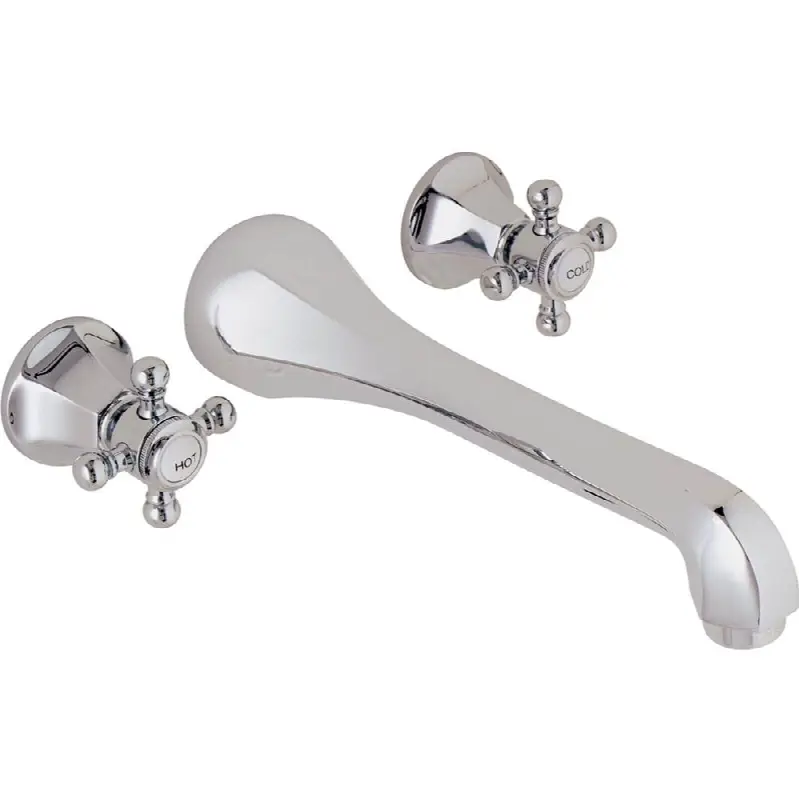 Two Handle Lavatory Wall Faucet Trim Only