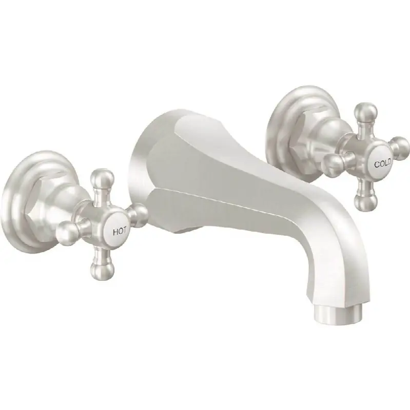 Two Handle Lavatory Wall Faucet Trim Only