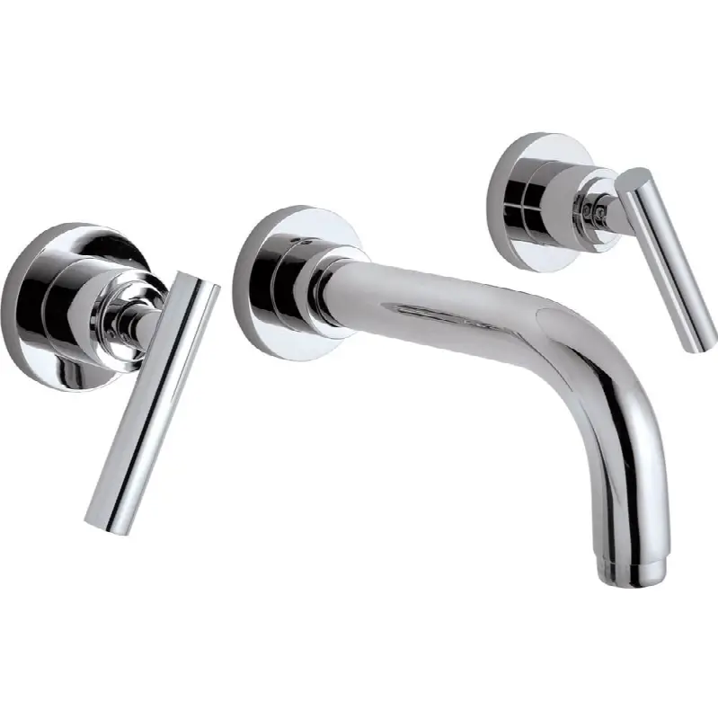 Two Handle Lavatory Wall Faucet Trim Only