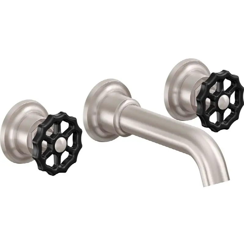 Two Handle Lavatory Wall Faucet Trim Only