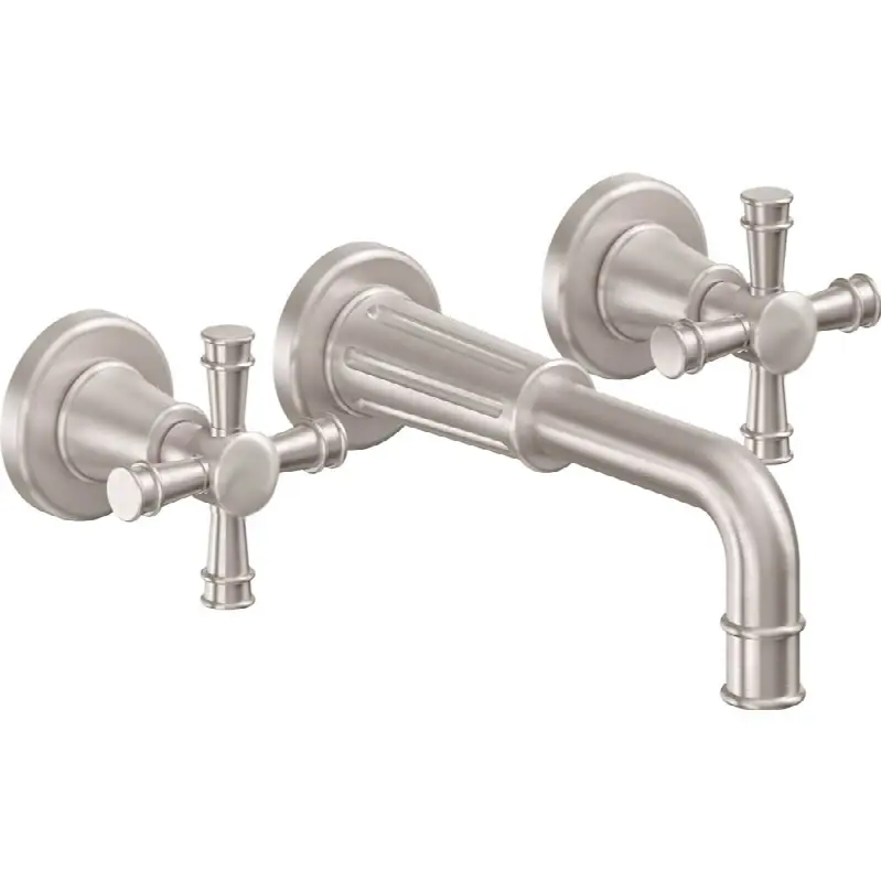 Two Handle Lavatory Wall Faucet Trim Only