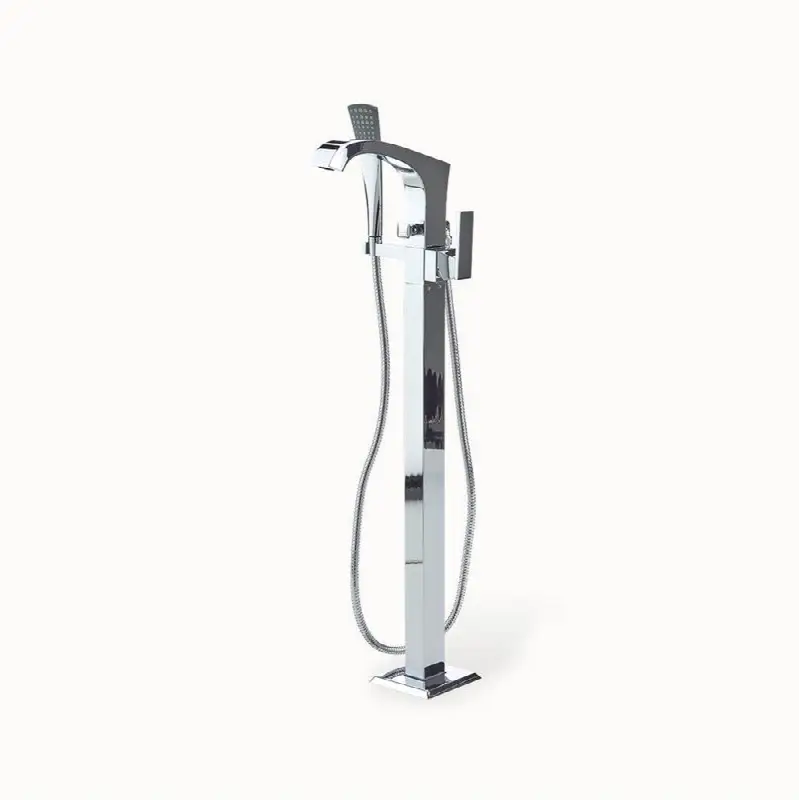 Leyden Floor-mount Tub Filler with Handshower