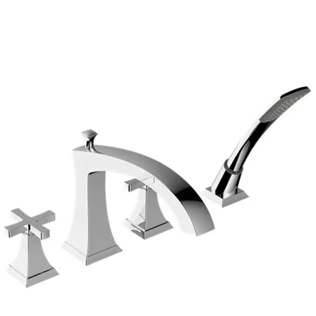 Leyden X Deck Tub Faucet with Handshower Trim
