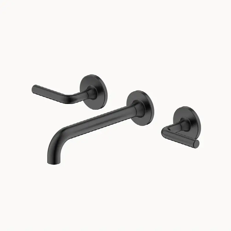 Taos 3-Hole Wall-Mounted Basin Faucet Trim, Matte Black