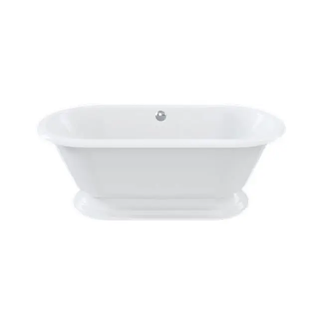 Belgravia Bathtub With Pedestal, Clearstone, White Semi-Gloss