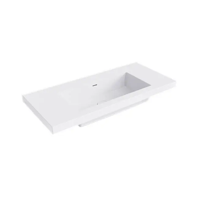 Smith 39" Basin Top, Nth, Semi-Gloss White, Click-Clack Waste In Matching Clearstone Included