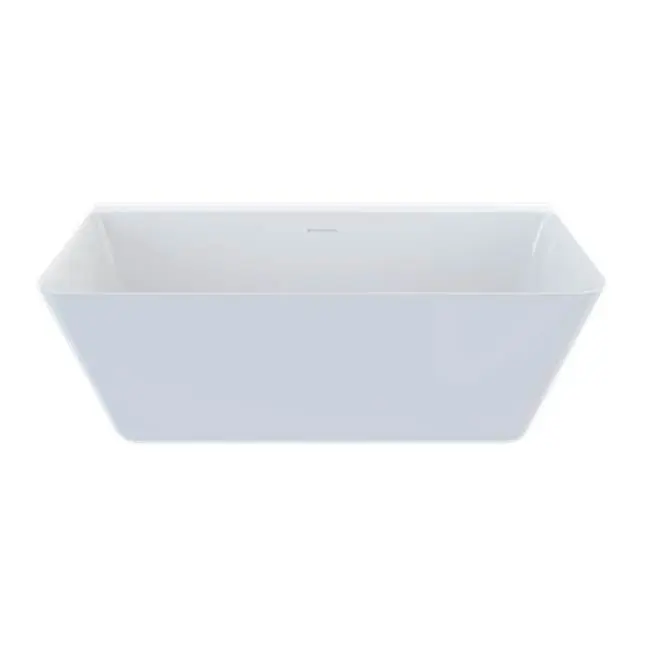 Taos Back To Wall Bathtub With Integral Overflow, Clearstone, White Semi-Gloss
