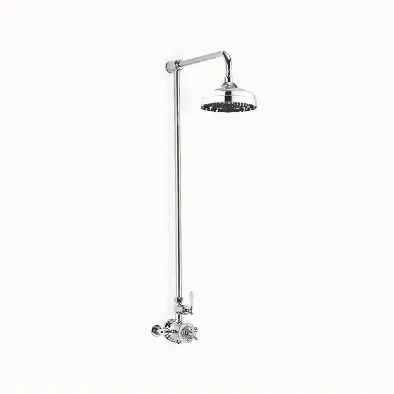 Belgravia Exposed Shower Set with White Lever Handle P