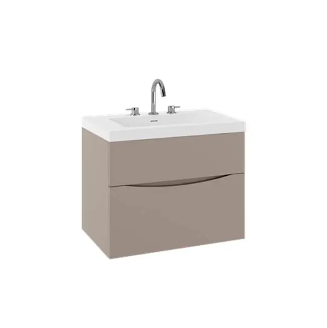 Mpro Double Drawer Unit With Smith Basin Top, 28In, Coffee