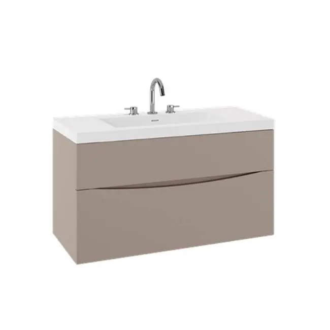 Mpro Double Drawer Unit With Smith Basin Top, 39In, Coffee