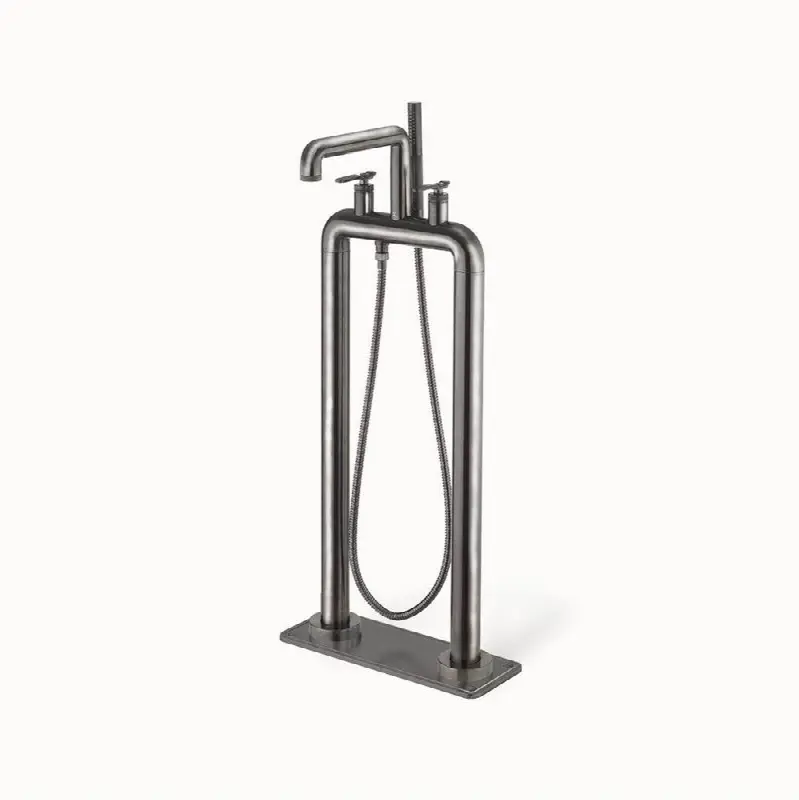 Union Floor-mount Tub Filler with Lever Handles
