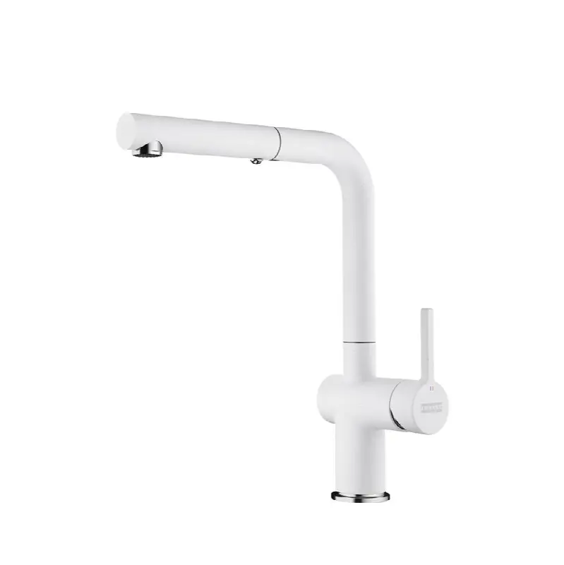 Active 12.25-inch Contemporary Single Handle Pull-Out Faucet in Polar White, ACT-PO-PWT
