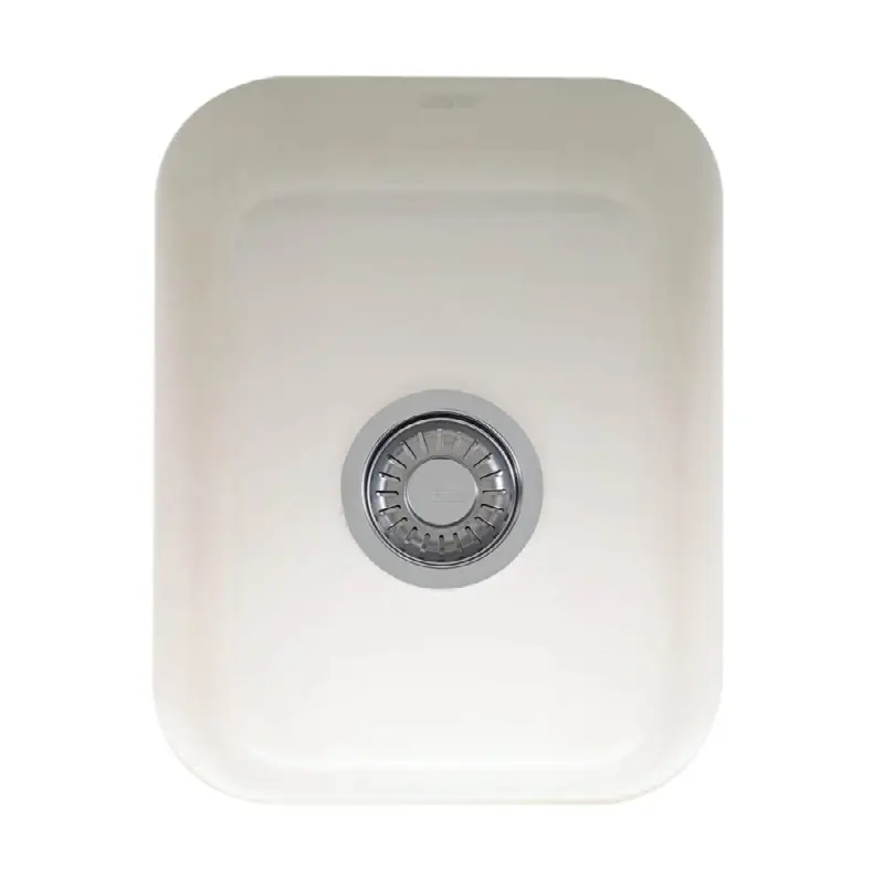 Cisterna 14.38-in. x 17.12-in. White Undermount Single Bowl Fireclay Kitchen Sink, CCK110-13WH
