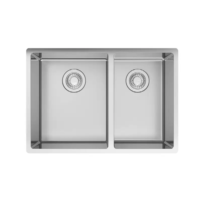 Cube 25.65-in. x 17.7-in. 18 Gauge Stainless Steel Undermount Double Bowl Kitchen Sink - CUX16024