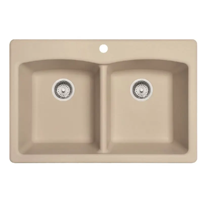 Ellipse 33.0-in. x 22.0-in. Fragranite Dual Mount Double Bowl Kitchen Sink