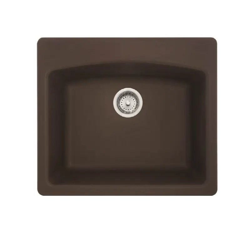 Ellipse 25.0-in. x 22.0-in. Mocha Fragranite Dual Mount Single Bowl Kitchen Sink - ESDB25229-1