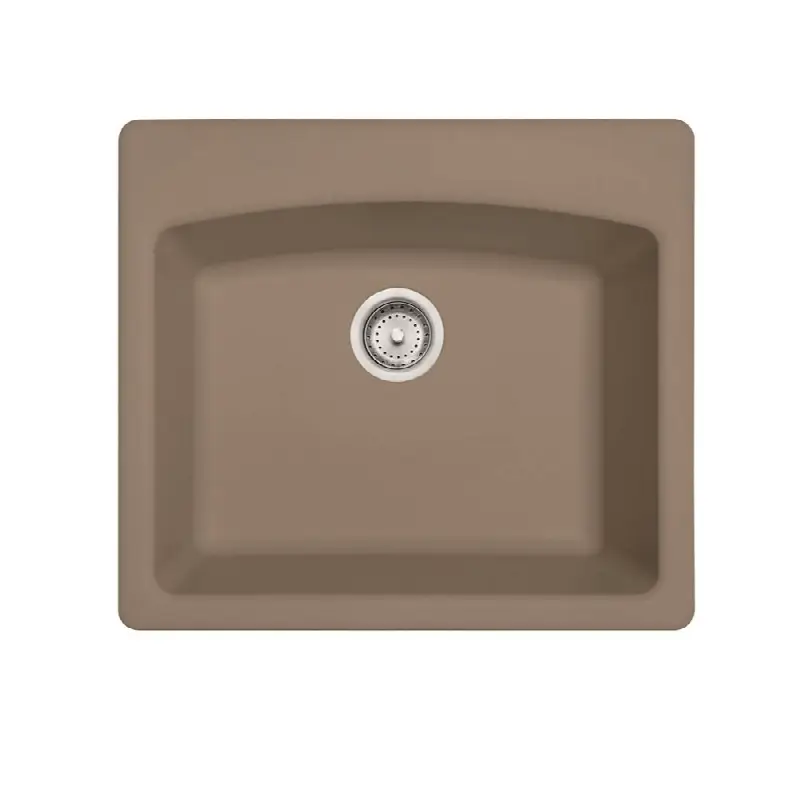 Ellipse 25.0-in. x 22.0-in. Oyster Fragranite Dual Mount Single Bowl Kitchen Sink - ESOY25229-1