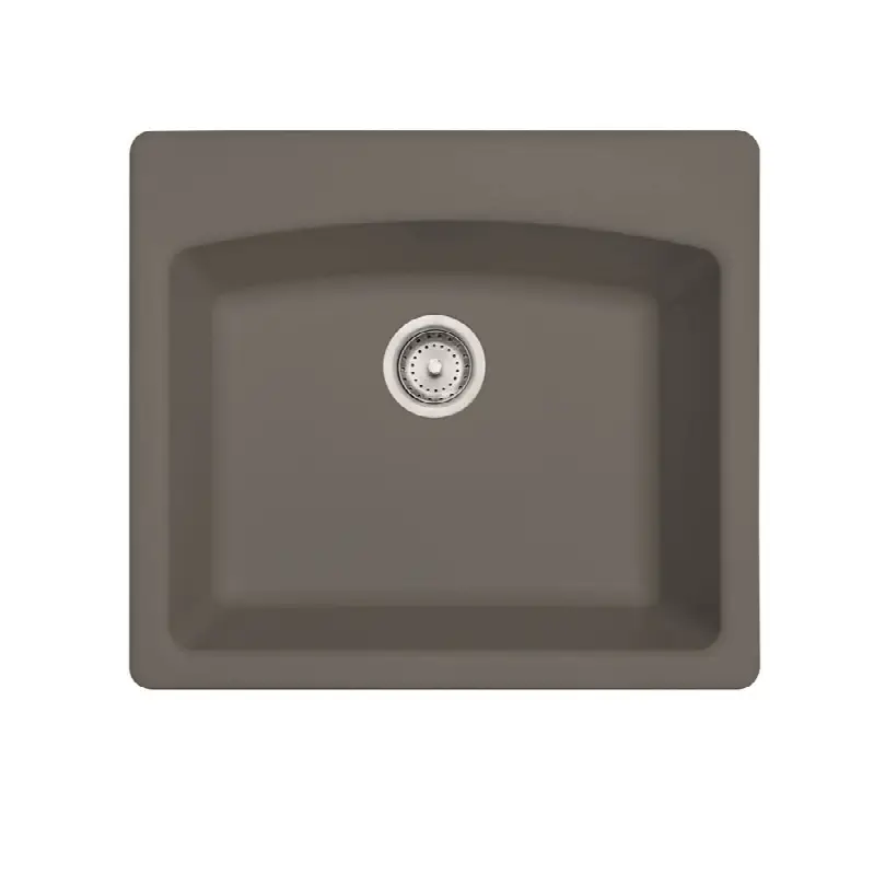 Ellipse 25.0-in. x 22.0-in. Stone Grey Fragranite Dual Mount Single Bowl Kitchen Sink - ESSH25229-1