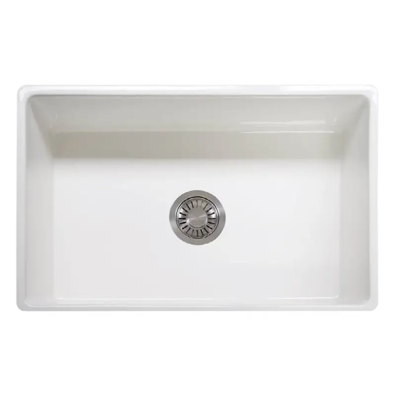 Farm House 30-in. x 20-in. White Apron Front Single Bowl Fireclay Kitchen Sink - FHK710-30WH