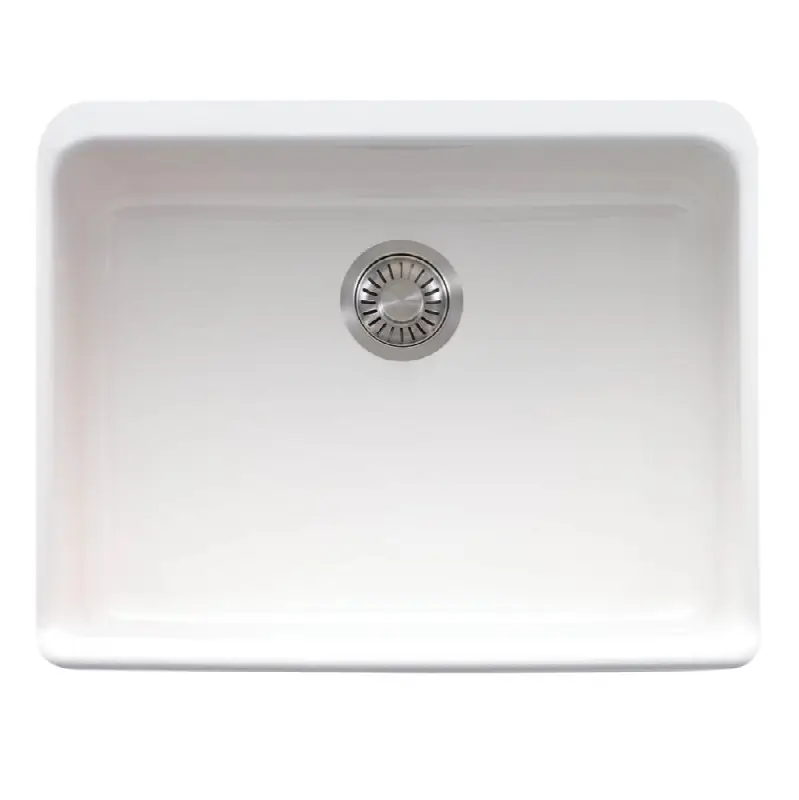 Manor House 23.62-in. x 19.88-in. White Apron Front Single Bowl Fireclay Kitchen Sink - MHK110-24WH