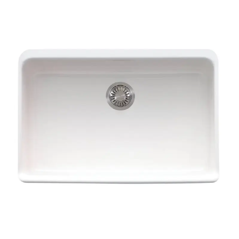 Manor House 27.12-in. x 19.88-in. White Apron Front Single Bowl Fireclay Kitchen Sink - MHK110-28WH