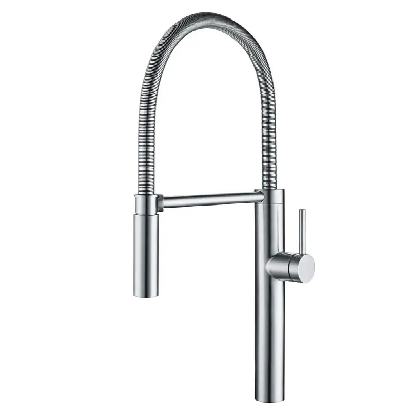 Pescara 22-inch Single Handle Semi-Pro Kitchen Faucet with Magnetic Sprayer Dock in Stainless Steel, PES-SPX-304