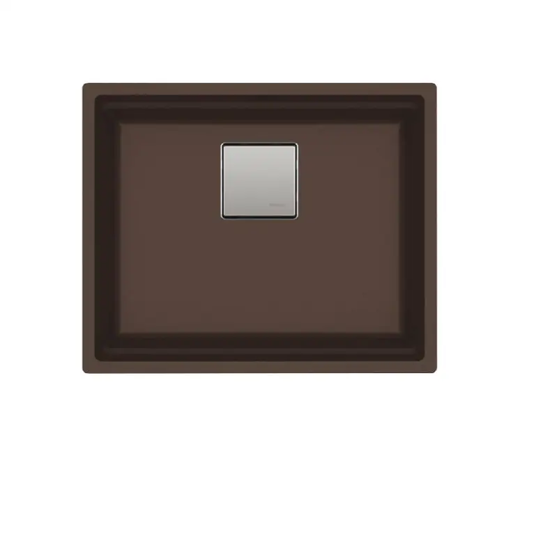 Peak 22.1-in. x 18.1-in. Fragranite Undermount Single Bowl Fragranite Kitchen Sink in Mocha