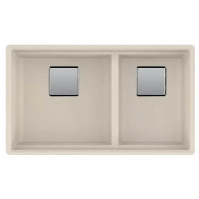 Peak 32.0-in. x 18.8-in. Fragranite Undermount Double Bowl Kitchen Sink
