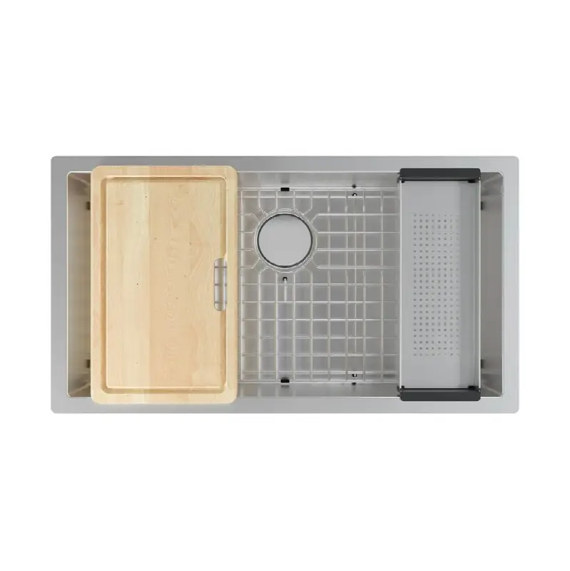 Professional 2.0 Workcenter 35.5-in. x 19.5-in. 16 Gauge Stainless Steel Undermount Single Bowl Kitchen Sink