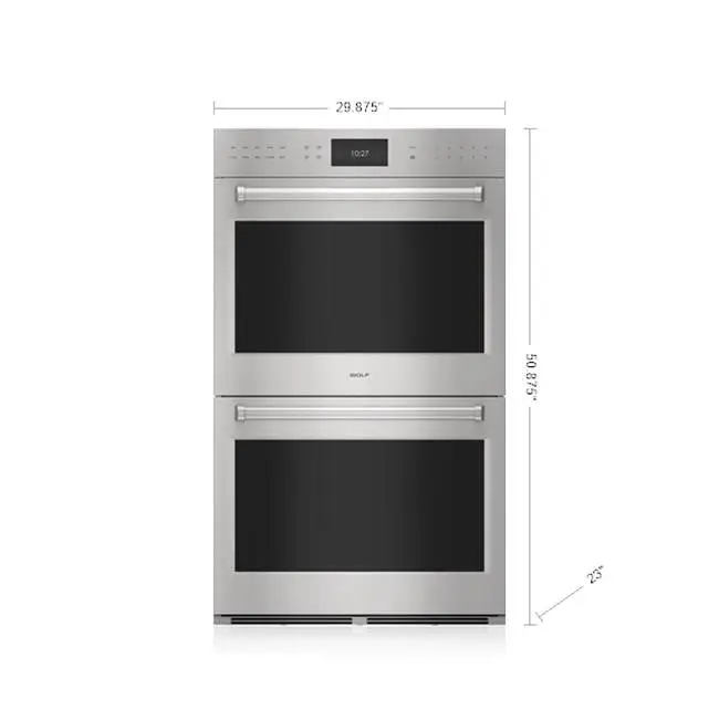 30" Double Walloven, E-Series, Professional Trim, Stainless Steel, Pro Handle