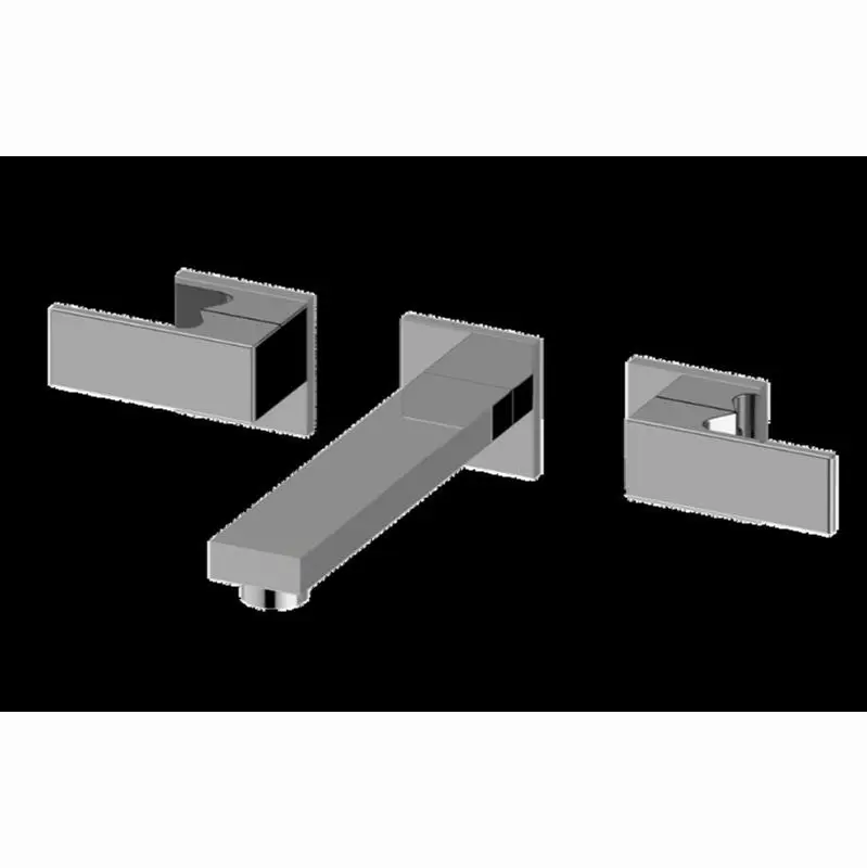 Incanto Three-Hole Wall-Mounted Tub Filler with 7-3/16" spout