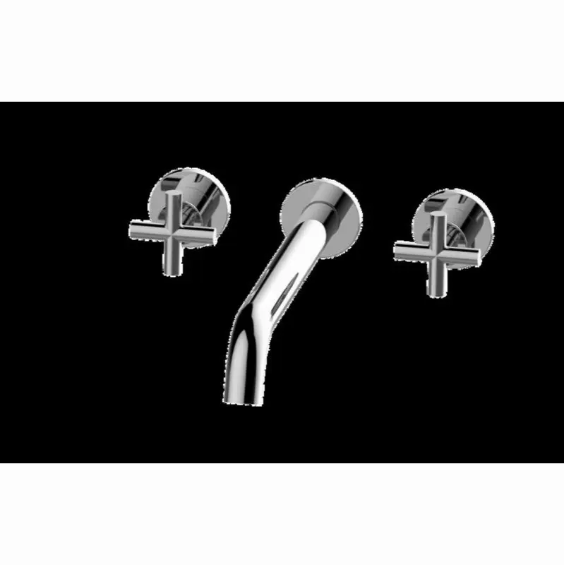ME Three-Hole Wall-Mounted Tub Filler with 12" spout