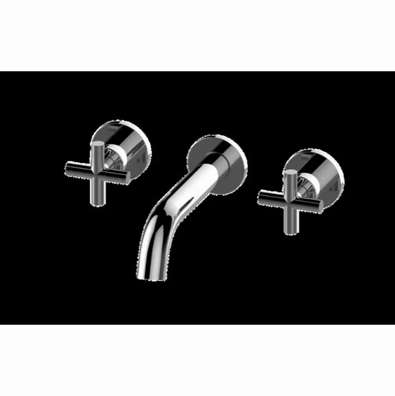 ME Three-Hole Wall-Mounted Tub Filler with 7-3/16" spout