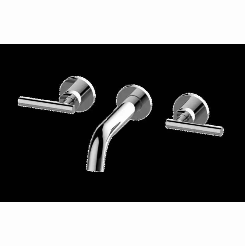 ME Three-Hole Wall-Mounted Tub Filler with 7-3/16" spout