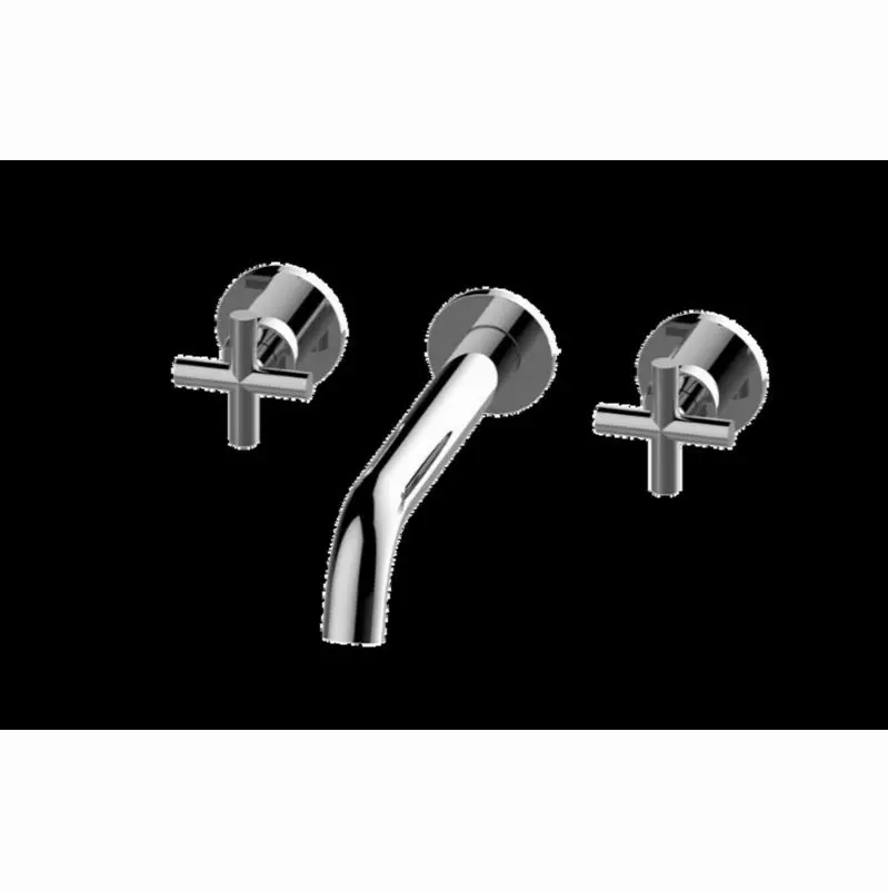 ME Three-Hole Wall-Mounted Tub Filler with 9-3/16" spout