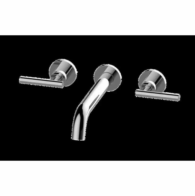 ME Three-Hole Wall-Mounted Tub Filler with 9-3/16" spout