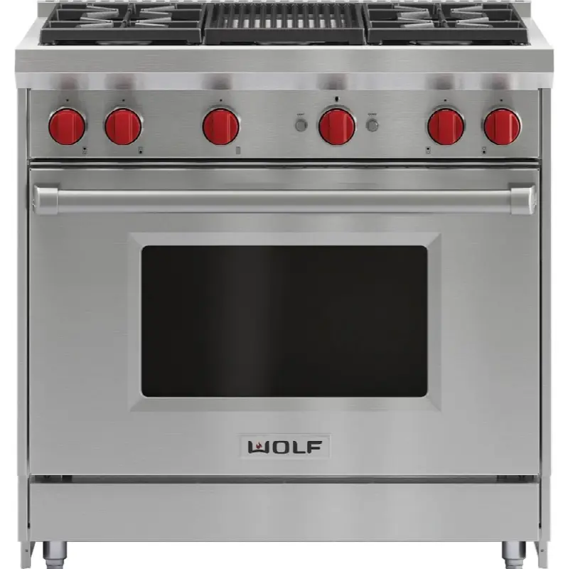 36" Gas Range, 4 Burner, Charbroiler, Ng