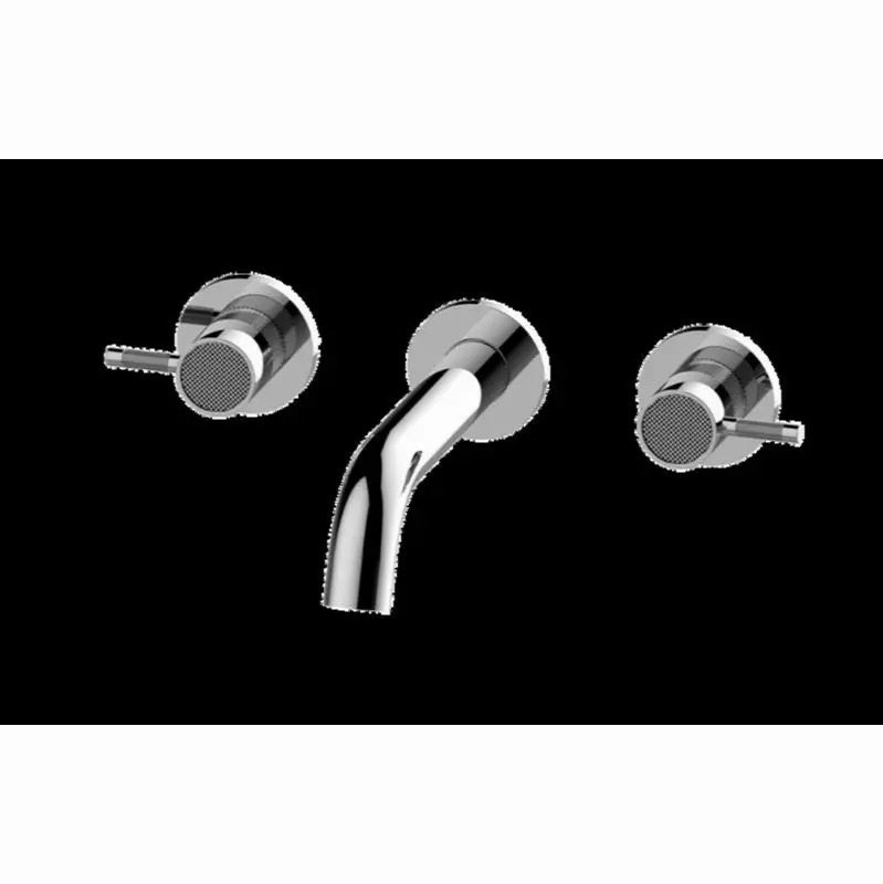 Cameo Three-Hole Wall-Mounted Tub Filler with 7-3/16" spout