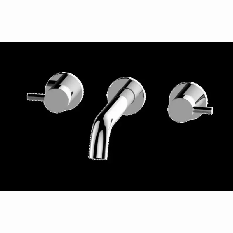 ME Three-Hole Wall-Mounted Tub Filler with 9-3/16" spout