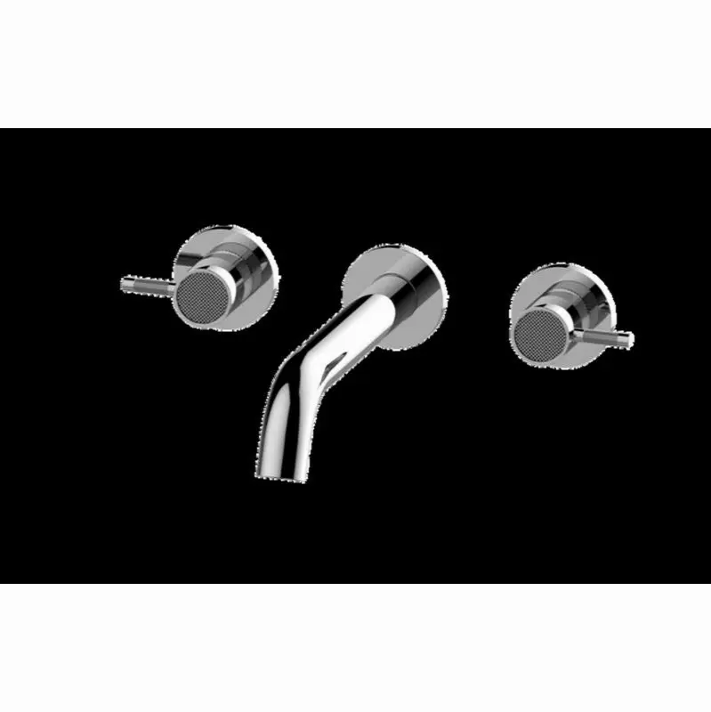 Cameo Three-Hole Wall-Mounted Tub Filler with 9-3/16" spout