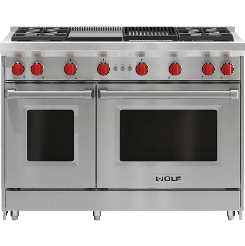 48" Gas Range, 4 Burner, Char & Griddle, Ng