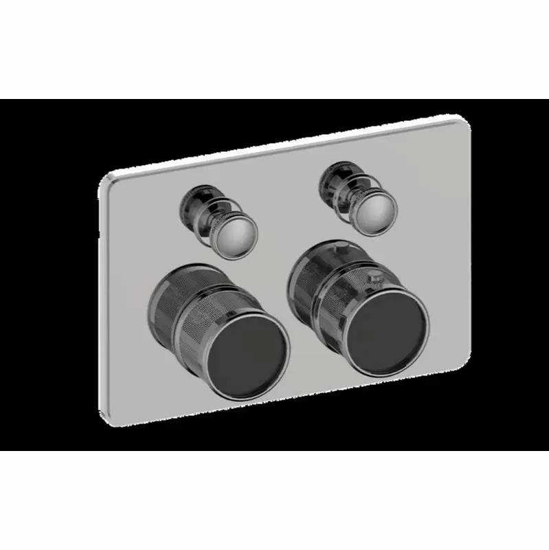 Traditional 2-Button Diamond Knurl Compact Trim