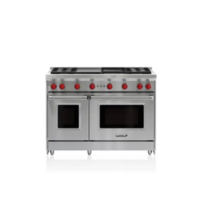 48" Gas Range, 4 Burner, Char & Griddle, Lp