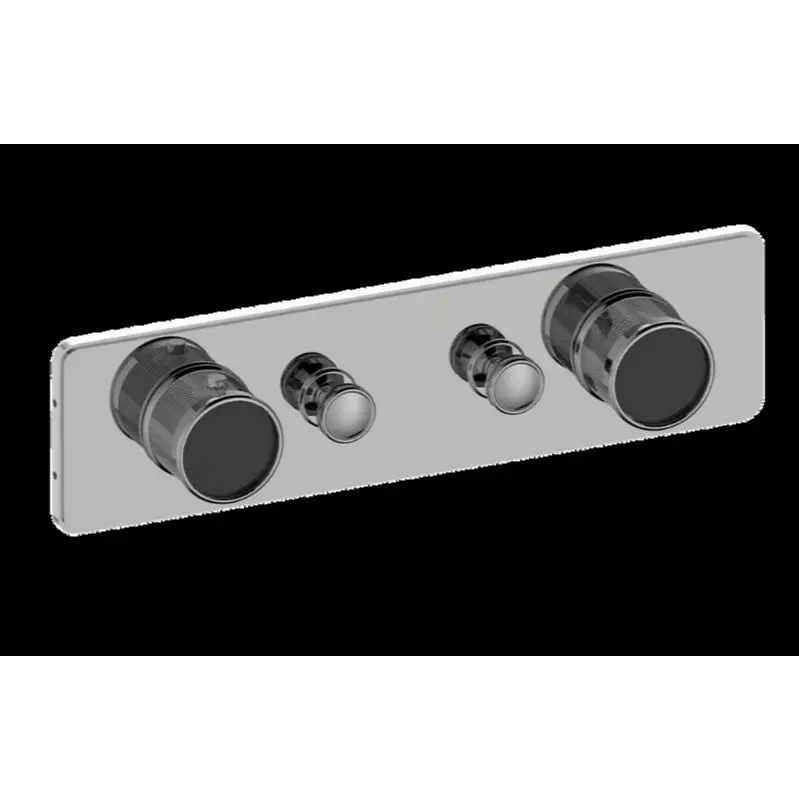 Traditional 2-Button Split Knob Diamond Knurl Horizontal Trim