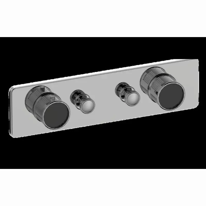 Traditional 2-Button Split Knob Fluted Knurl Horizontal Trim