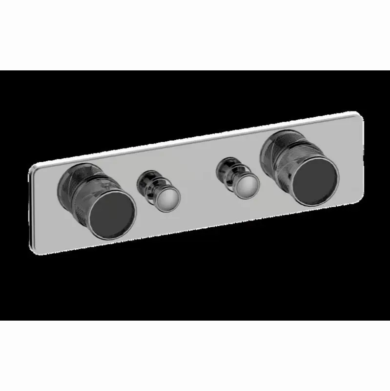 Traditional 2-Button Split Knob Oblique Knurl Horizontal Trim