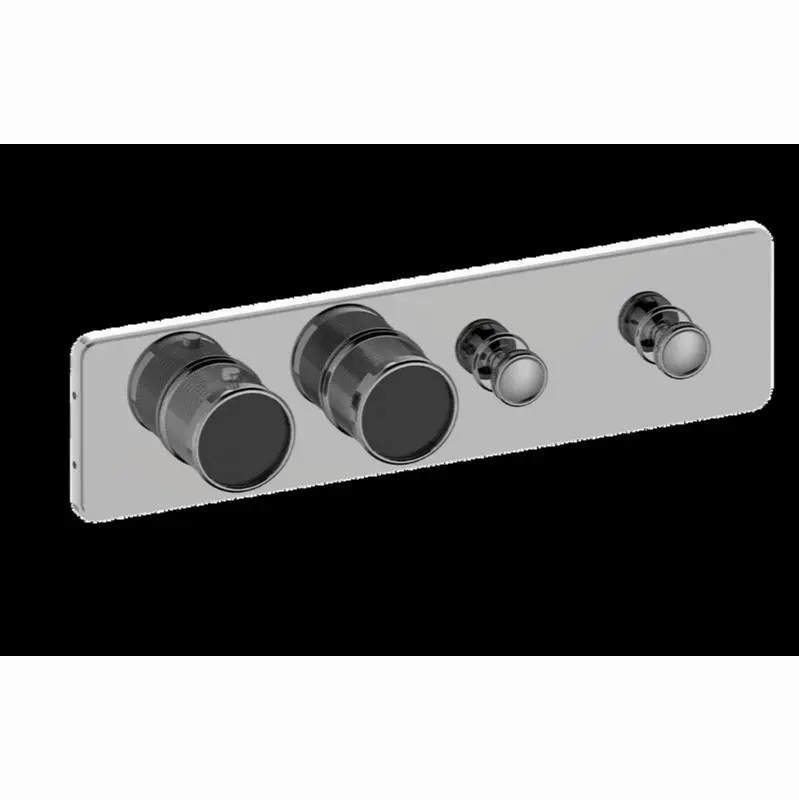 Traditional 2-Button Paired Knob Diamond Knurl Horizontal Trim
