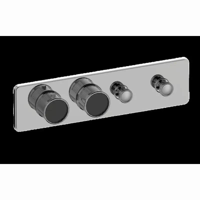 Traditional 2-Button Paired Knob Fluted Knurl Horizontal Trim