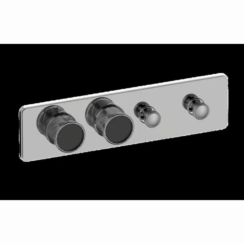 Traditional 2-Button Paired Knob Oblique Knurl Horizontal Trim