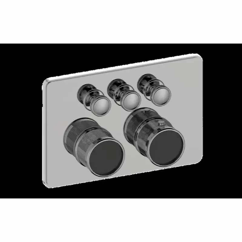 Traditional 3-Button Diamond Knurl Compact Trim